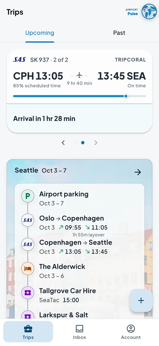 TripCoral trips on iPhone, a simulated preview